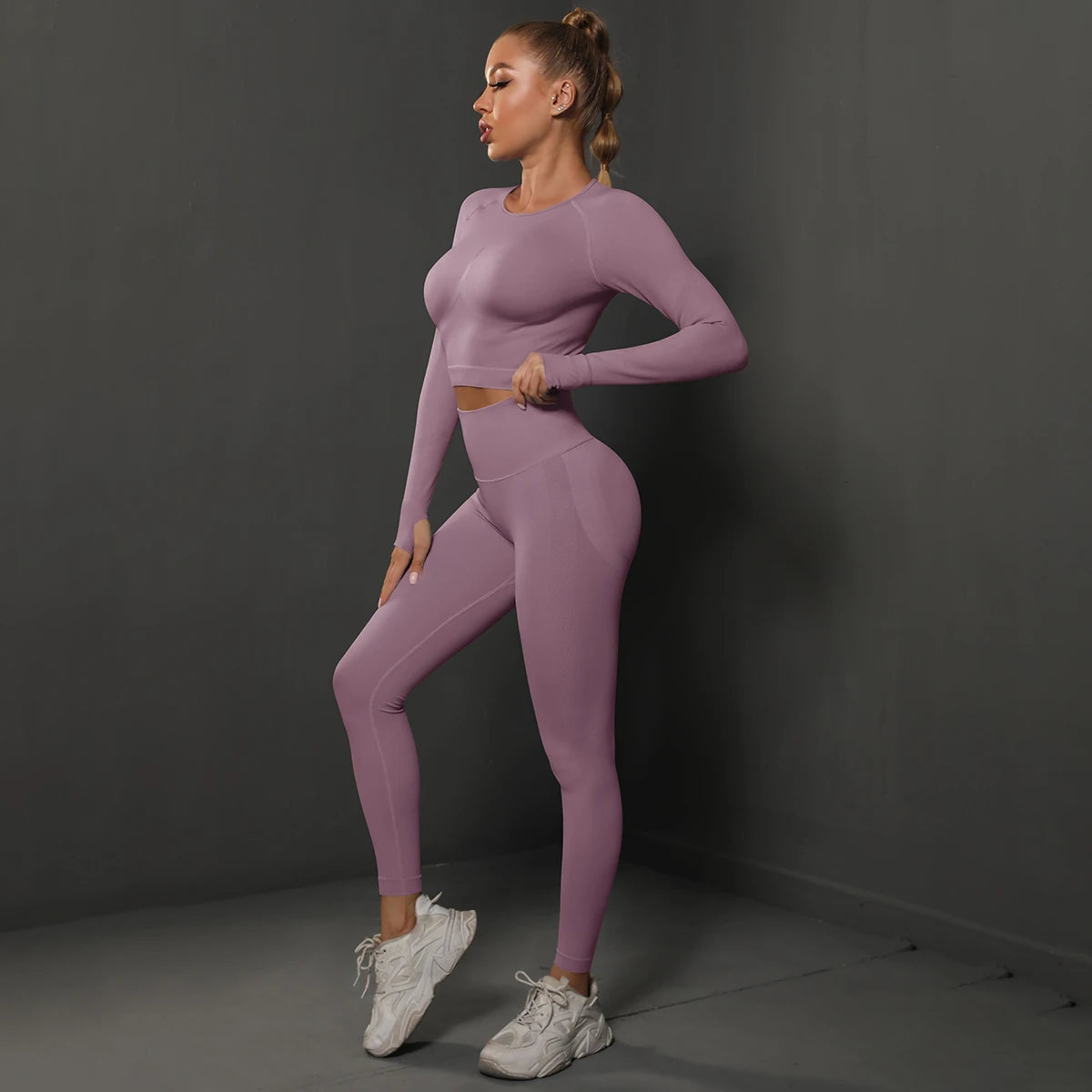 Ensemble Fitness Seamless Manches Longues — VibeSport