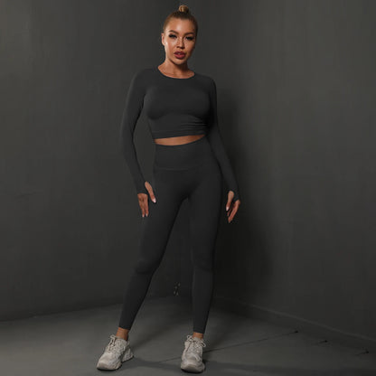 Ensemble Fitness Seamless Manches Longues — VibeSport