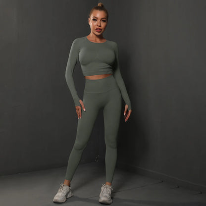 Ensemble Fitness Seamless Manches Longues — VibeSport